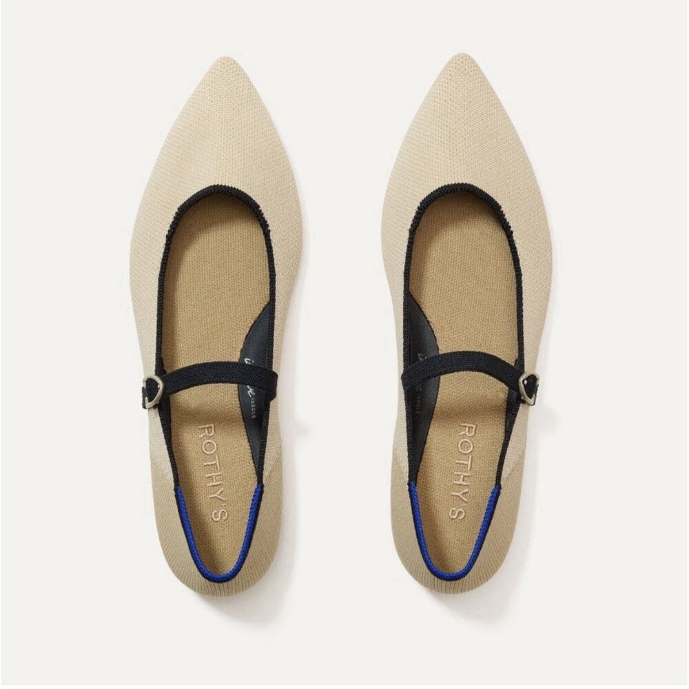 Rothy's The Point Mary Jane II Sandstone Sz 7